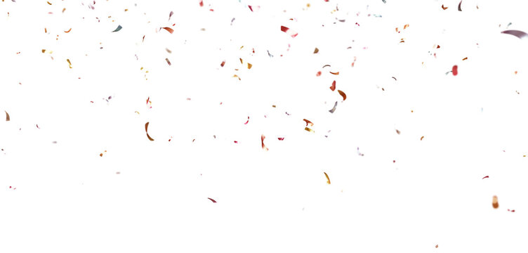 Colorful Confetti against a White Background Tranparent BG Confeti. Confetti partical isolated background. 3d Rendering Transparent Confetti. 