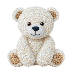 Obraz premium Cute Crocheted White Teddy Bear Isolated