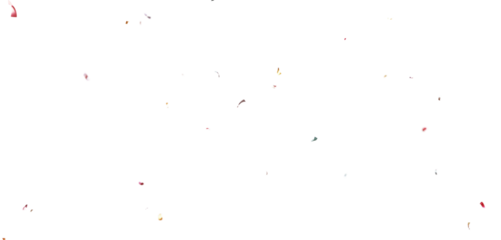 Golden Confetti and Colorful Party Particles Falling on Transparent Background, 3D Rendered Isolated Confetti for Festive Event, Birthday and Wedding PNG.