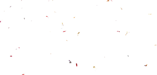 Golden Confetti and Colorful Party Particles Falling on Transparent Background, 3D Rendered Isolated Confetti for Festive Event, Birthday and Wedding PNG.