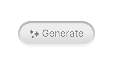 Generate AI button concept with command prompt and digital interface. Symbol of artificial intelligence, machine learning, and idea generation process for modern UI UX design. Vector illustration.
