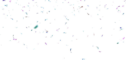 Bright Multicolor Confetti Particle Overlay Isolated on Transparent Background, High-Quality 3D Rendered Celebration Confetti for Party, Holiday and Event PNG Image.