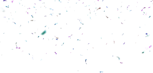 Bright Multicolor Confetti Particle Overlay Isolated on Transparent Background, High-Quality 3D Rendered Celebration Confetti for Party, Holiday and Event PNG Image.