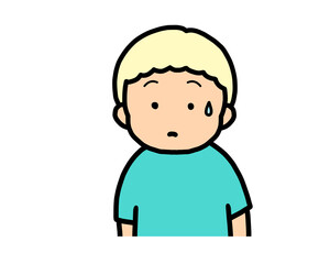 Obraz premium 戸惑う 金髪の男の子