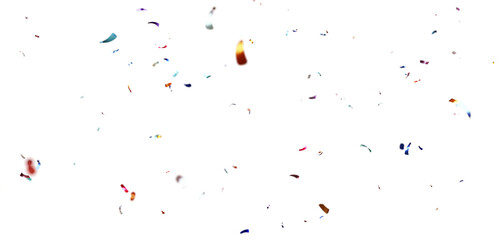 Colorful Confetti against a White Background Tranparent BG Confeti. Confetti partical isolated background. 3d Rendering Transparent Confetti. 
