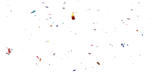 Colorful Confetti against a White Background Tranparent BG Confeti. Confetti partical isolated background. 3d Rendering Transparent Confetti. 