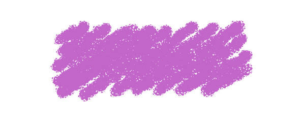 Purple chalk scribble rectangle text box with sketch highlight and pastel texture. Blank background with bold box element, graphic for message or note in artistic statement, template or modern