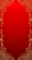 red background with golden frame