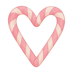 PNG Candy cane heart illustration.