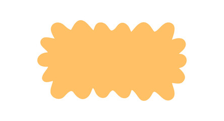 Groovy retro wavy rectangle frame with bold solid border. Abstract shape in y2k doodle style, perfect as a label or graphic element. Playful background in contemporary theme.