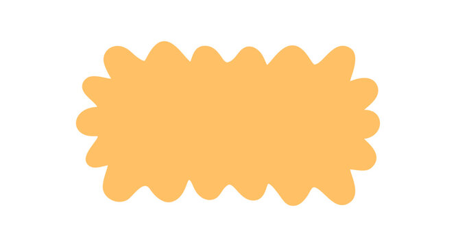 Groovy retro wavy rectangle frame with bold solid border. Abstract shape in y2k doodle style, perfect as a label or graphic element. Playful background in contemporary theme.