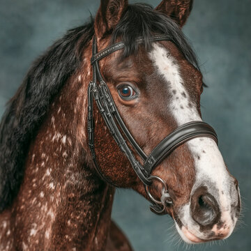 Retrato de caballo de carreras de color marron