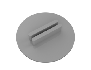 High-Res Professional 3D rendering of a detailed 6-Inch Gray PVC Pipe Cap and Drain Cleanout Plug, essential plumbing fitting for DWV construction, isolated on transparent background PNG.