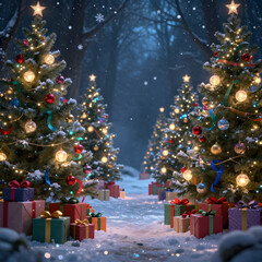 christmas tree and gifts