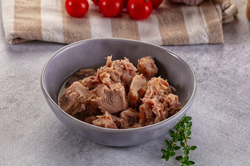 Canned tuna fillet for salad