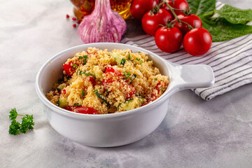 Cous cous with vegetables tabulle