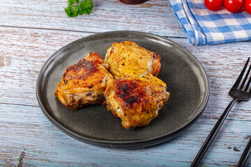 Roasted chicken thighs with spices