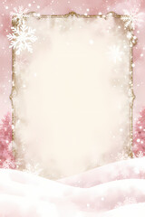 Vintage Christmas pink junk journal page for scrapbook , paper card craft, ephemera, winter holiday background