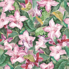 seamless pattern with wild flowers