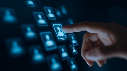 person's hand, System Management and Interaction, User Access Management System in Action on Cybersecurity Dashboard with Copy Space for Text