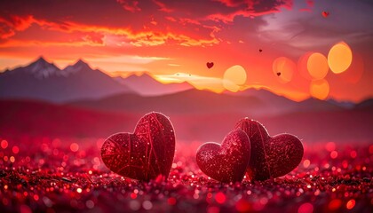 Romantic vector illustration of a red heart background pattern with blood cells, perfect for Valentine's Day or a festive holiday celebration card design