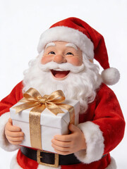 santa claus holding a gift