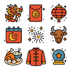 Depictions of chinese new year celebration suitable for festive designs, social media posts, cultural event announcements, holiday marketing materials.