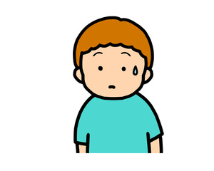 Obraz premium 戸惑う 茶髪の男の子