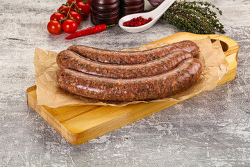 Raw beef and lamb sausages