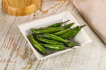 Hot spicy green chili pepper