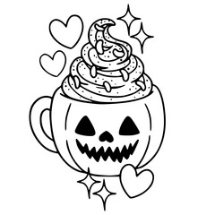 adorable Chibi vampire bat holding a swirl lollipop outline