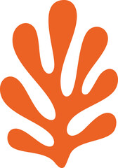 Abstract Coral Leaf | Minimal Botanical Line Art | Modern Organic Shape Illustration