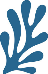 Abstract Coral Leaf | Minimal Botanical Line Art | Modern Organic Shape Illustration