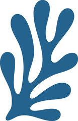 Abstract Coral Leaf | Minimal Botanical Line Art | Modern Organic Shape Illustration