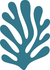 Abstract Coral Leaf | Minimal Botanical Line Art | Modern Organic Shape Illustration