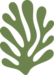 Abstract Coral Leaf | Minimal Botanical Line Art | Modern Organic Shape Illustration