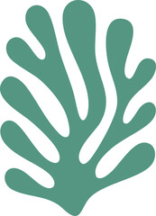 Abstract Coral Leaf | Minimal Botanical Line Art | Modern Organic Shape Illustration