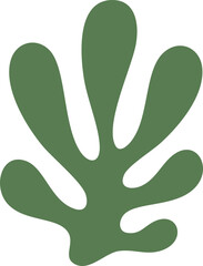 Abstract Coral Leaf | Minimal Botanical Line Art | Modern Organic Shape Illustration