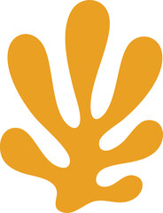 Abstract Coral Leaf | Minimal Botanical Line Art | Modern Organic Shape Illustration