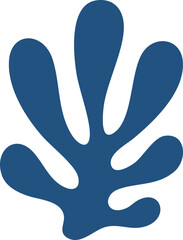 Abstract Coral Leaf | Minimal Botanical Line Art | Modern Organic Shape Illustration