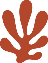 Abstract Coral Leaf | Minimal Botanical Line Art | Modern Organic Shape Illustration