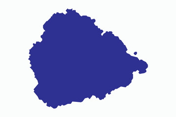 Vector graphic artwork suitable for print and web containing flat detailed map of ASCENSION ISLAND