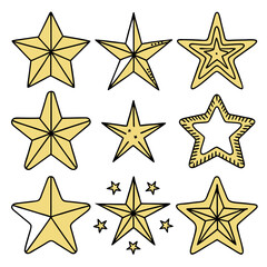 Obraz premium gold-sparkle-stars-icon-collection--set-of-golden 