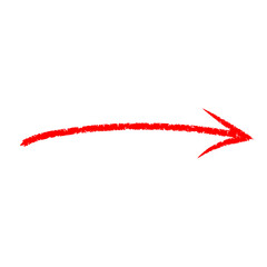 hand-drawn red marker arrow isolated PNG transparent, hand-drawn marker stroke arrows on transparent background.	