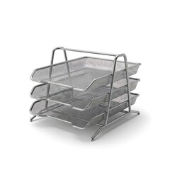 Three tiered metal mesh desk organizer