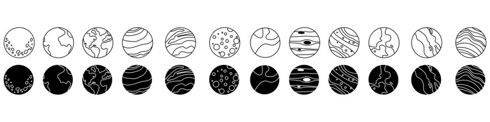 AdoPlanet icon vector set. astronomy illustration sign collection. space symbol. science logo.
