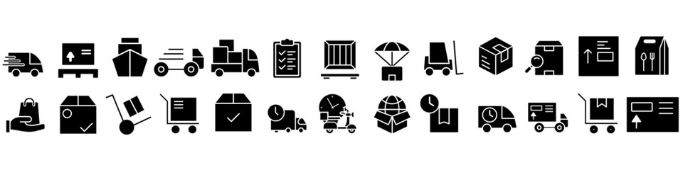Delivery icon vector set. post illustration sign collection. cargo symbol or logo.
