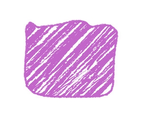 Organic wavy textbox with chalk scribble frame in diagonal rectangle form. Textbox serves as creative background and label, adding a sketch graphic touch and unique text box appearance in pastel