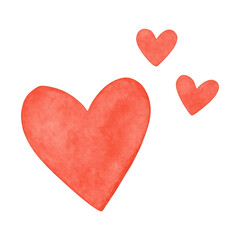 PNG Charming watercolor hearts illustration.