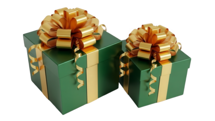 green gift box with ribbon